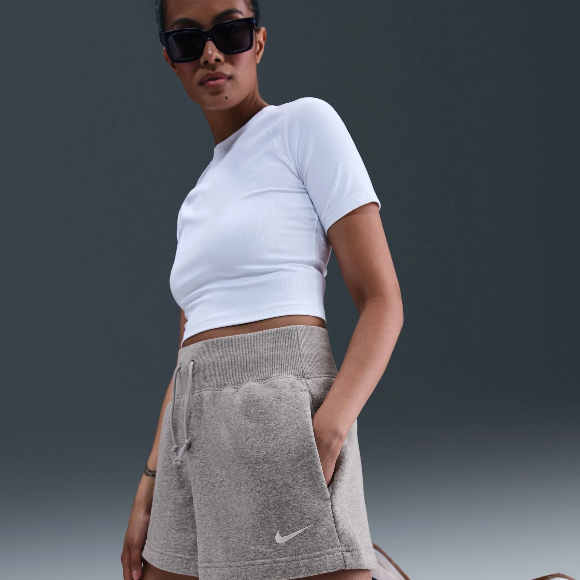 Phoenix Fleece High-Waisted Loose Shorts