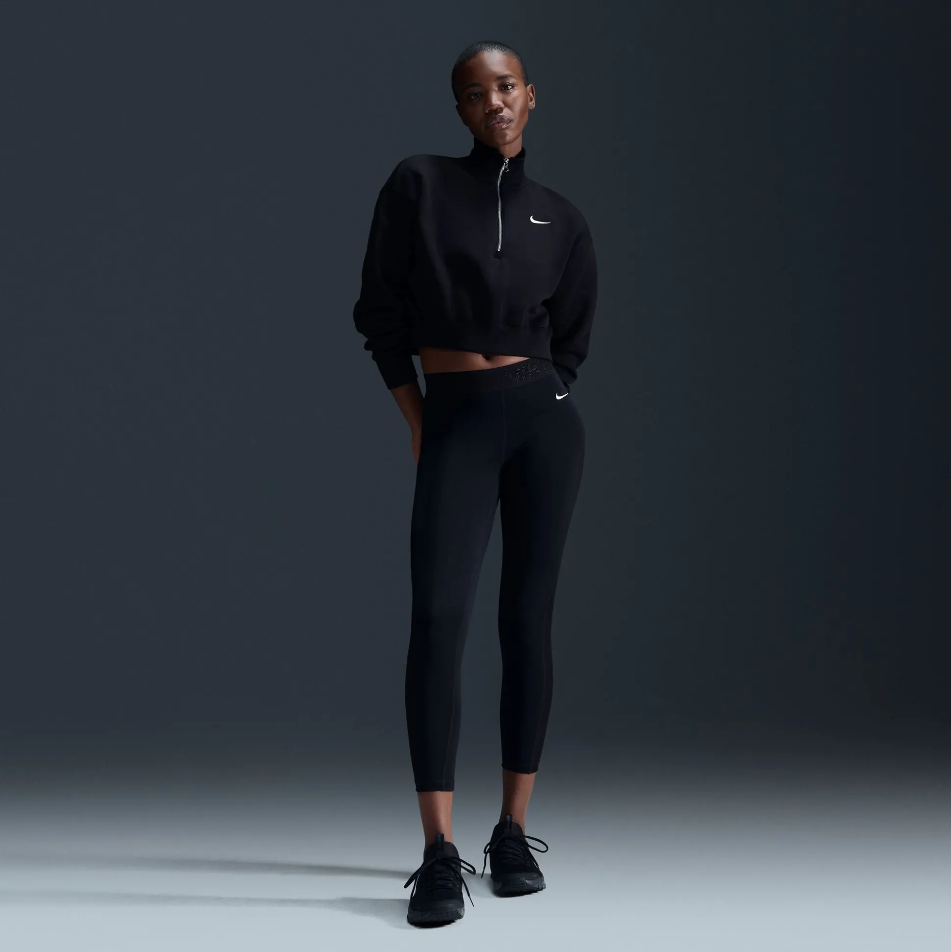 Phoenix Fleece Oversized 1/2-Zip Crop Sweatshirt