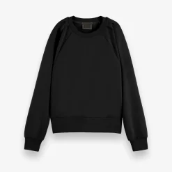 Pleated Shoulder Crewneck Sweatshirt