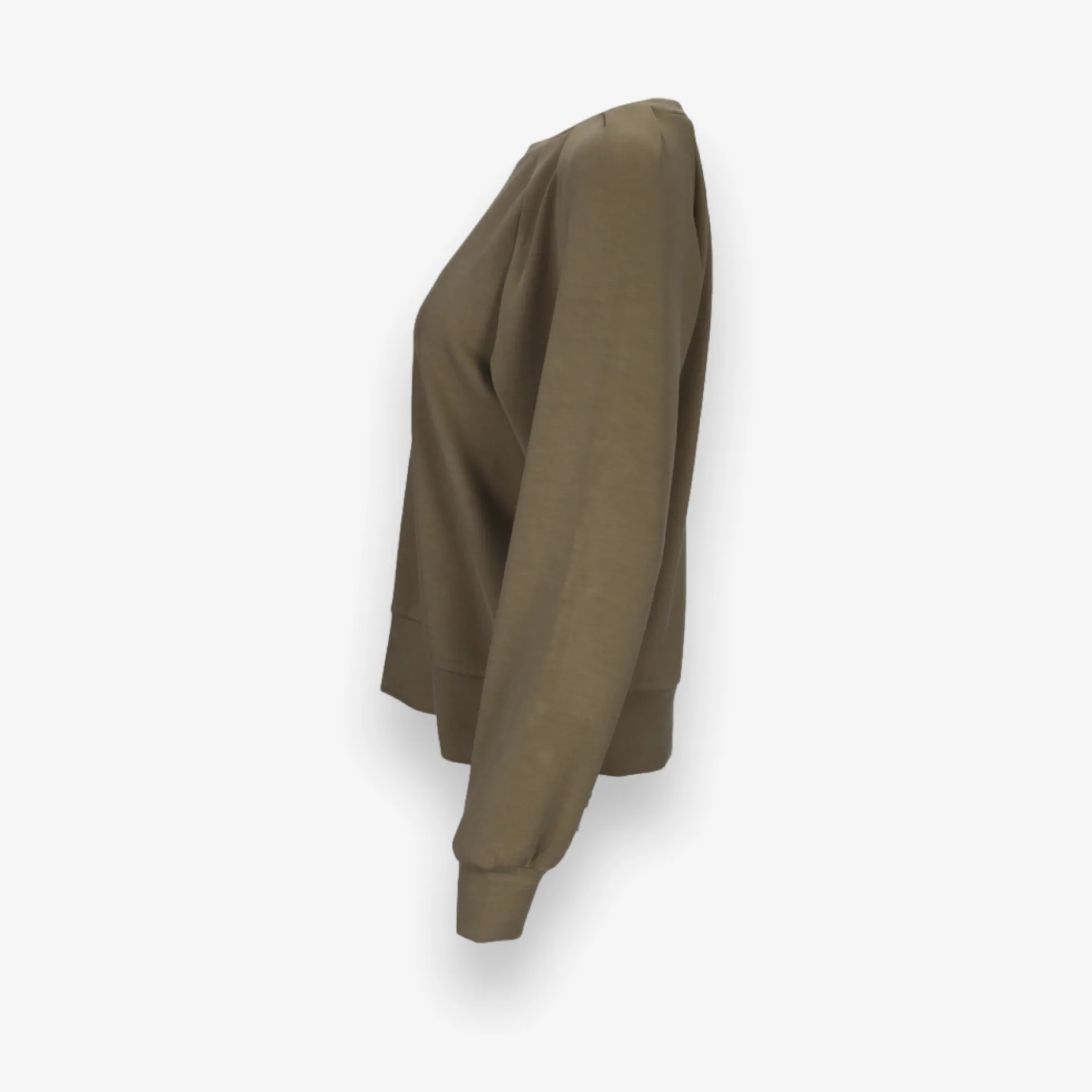 Pleated Shoulder Crewneck Sweatshirt