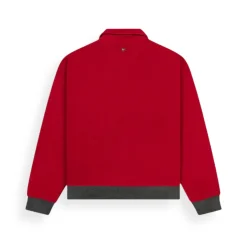 Red Reverse Fleece Half-Zip Pullover
