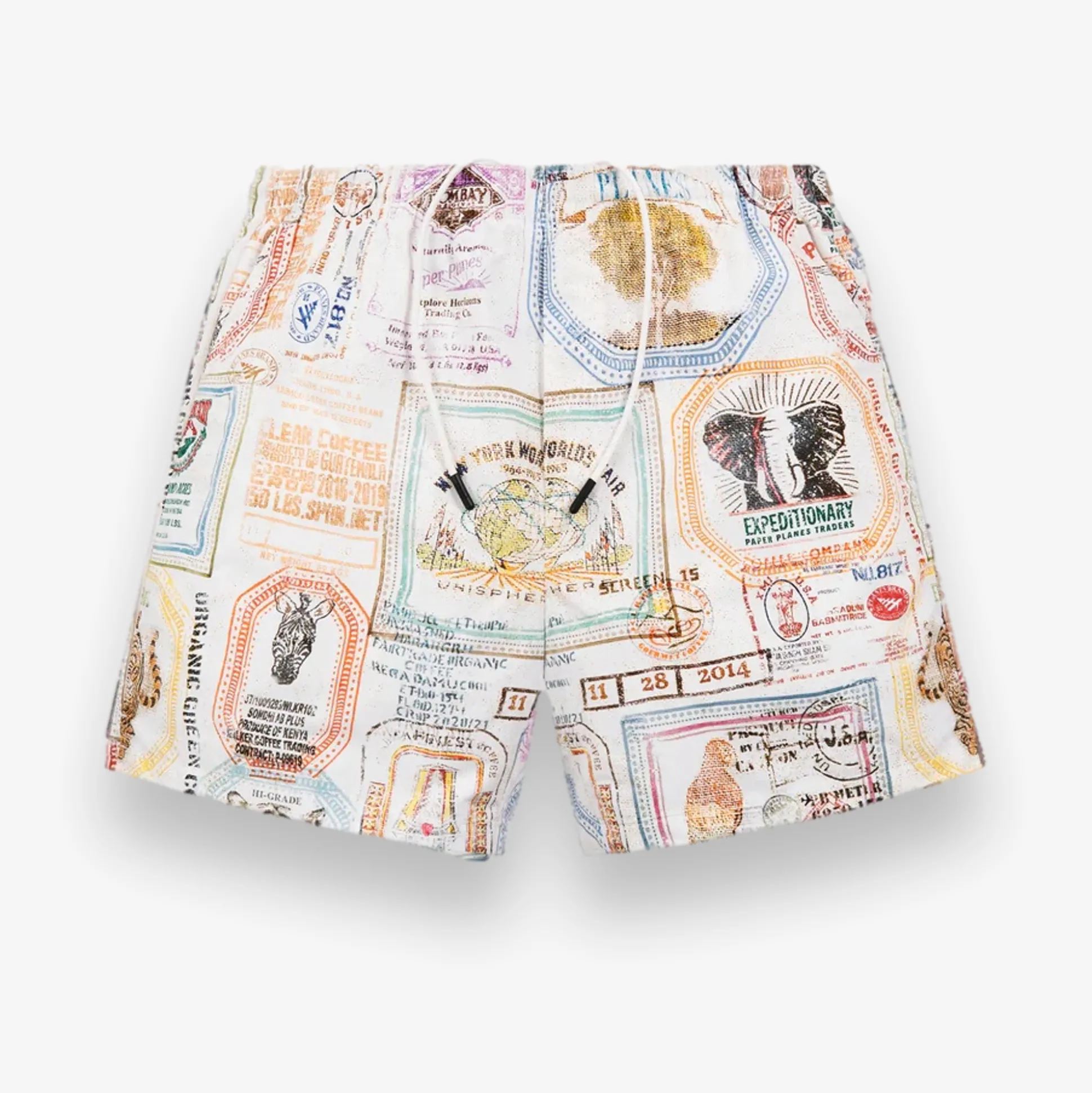 Sack Stamps Print Swim Trunk Shorts