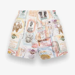 Sack Stamps Print Swim Trunk Shorts