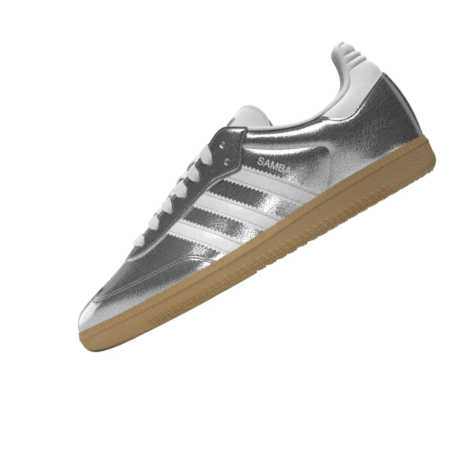 Samba OG Silver Metallic Cracked Leather