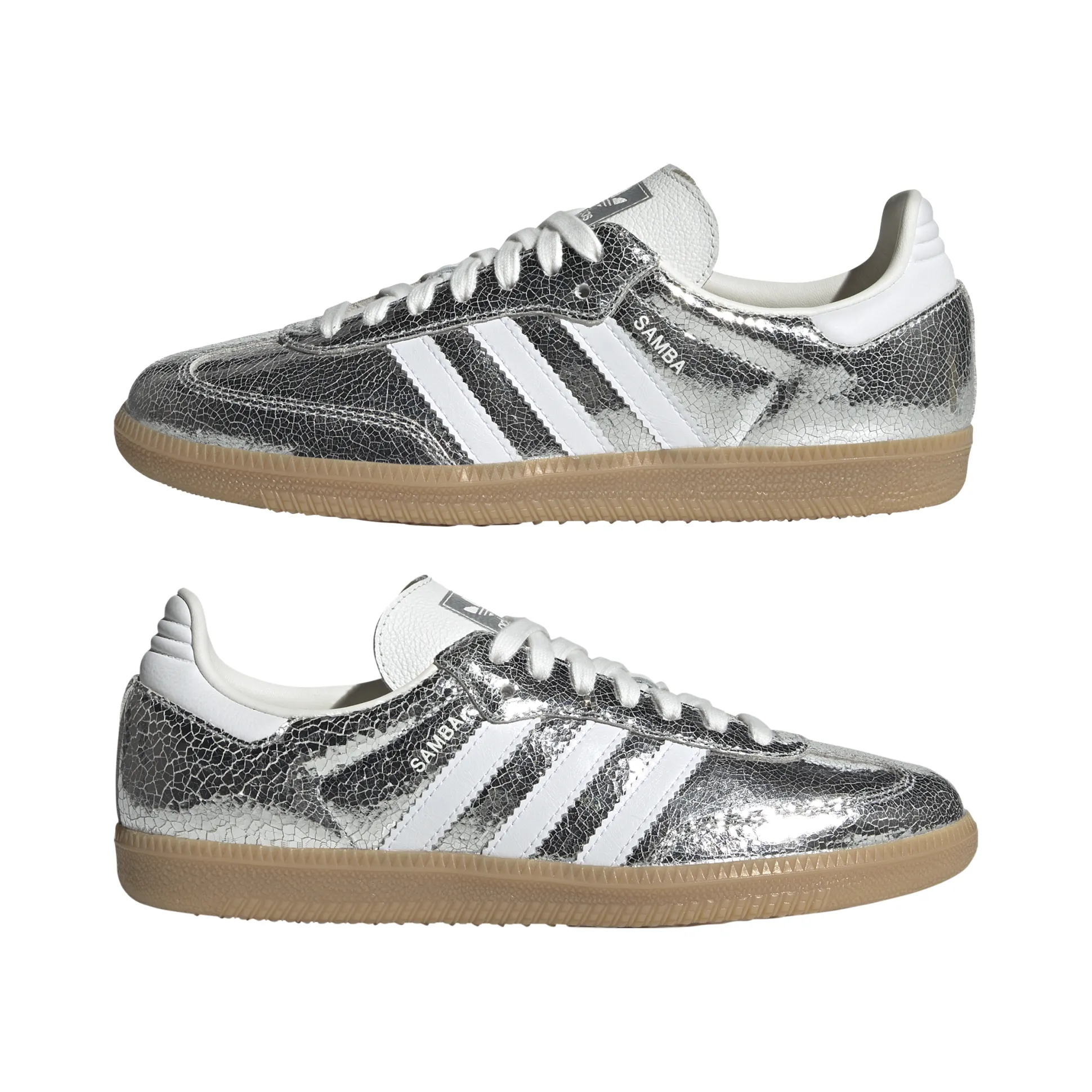 Samba OG Silver Metallic Cracked Leather