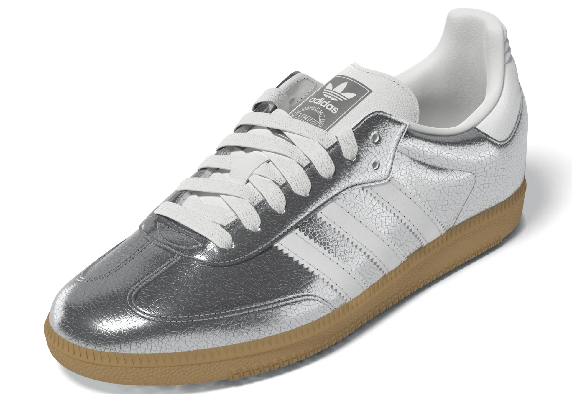 Samba OG Silver Metallic Cracked Leather