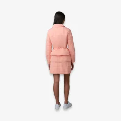 SIAN Vertical Quilted Jacket with Spread Collar