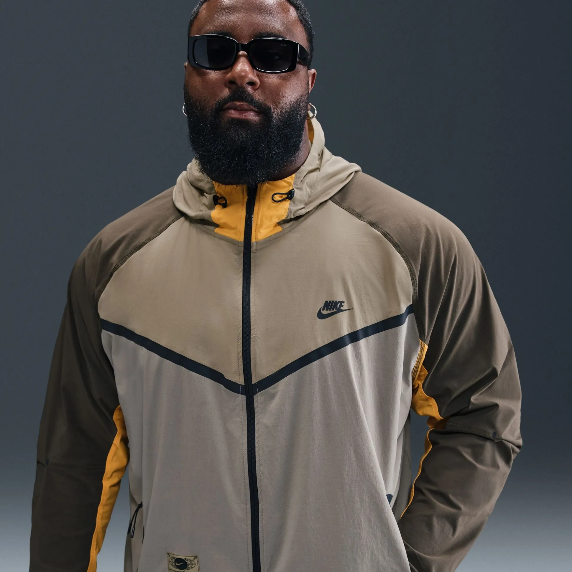 Tech Woven Windrunner Full Zip Jacket Brown